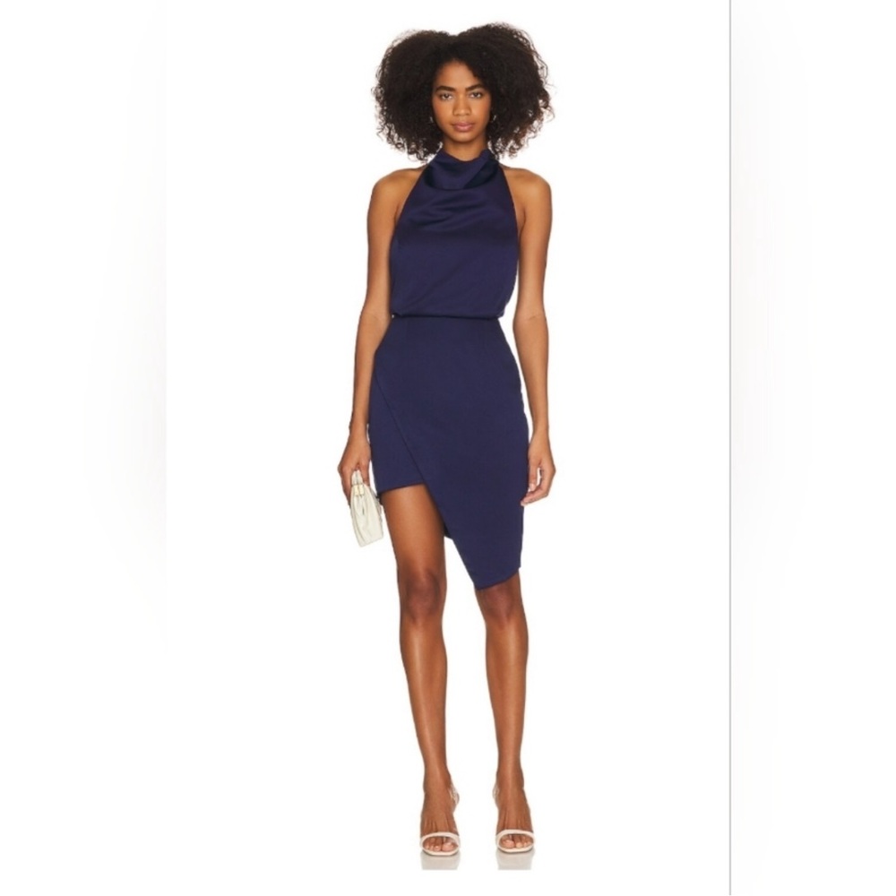 Elliatt Navy Blue Halter Dress M